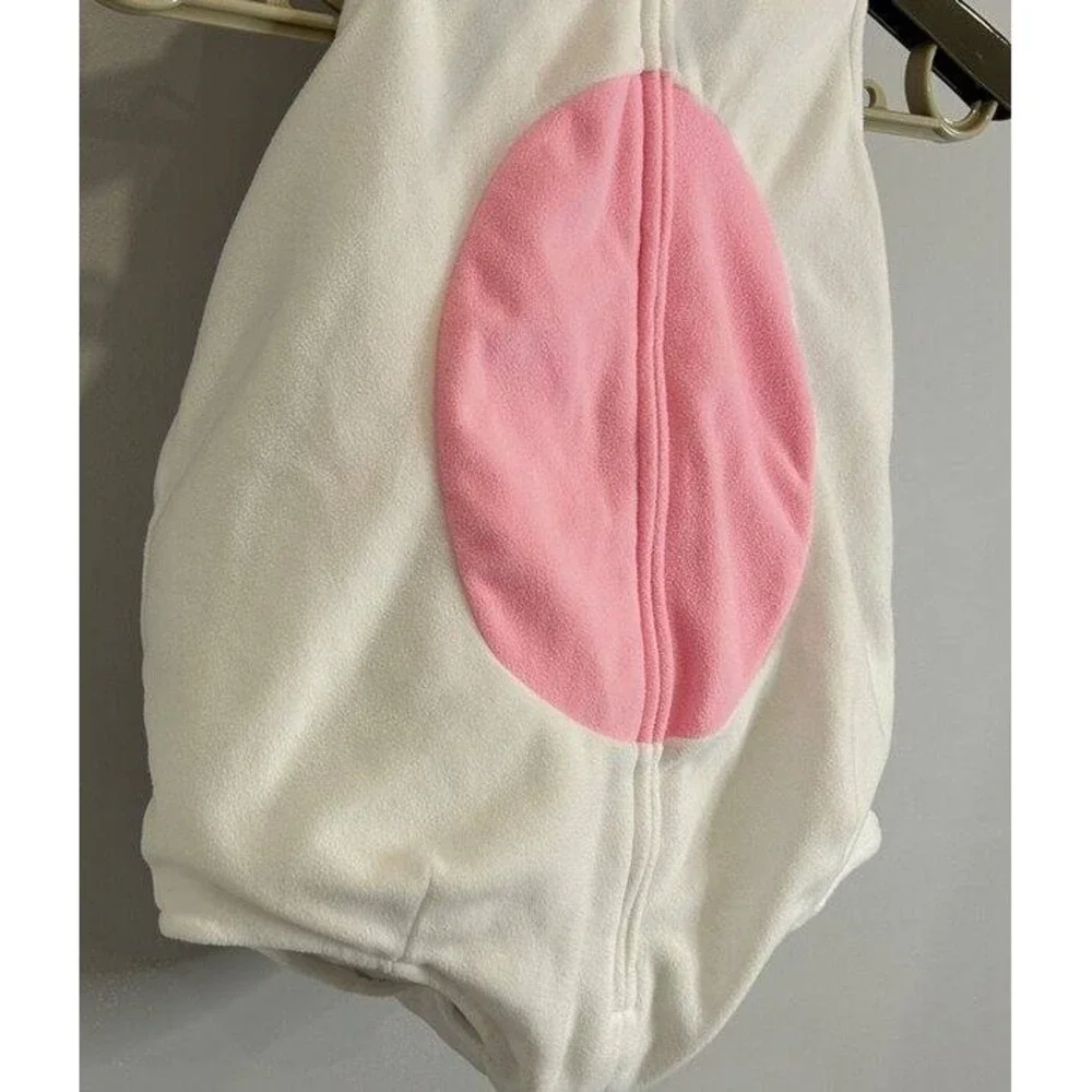 Carters Plush Girls Unicorn Costume Hood Pink White Zip Front Tail Size 18 M
